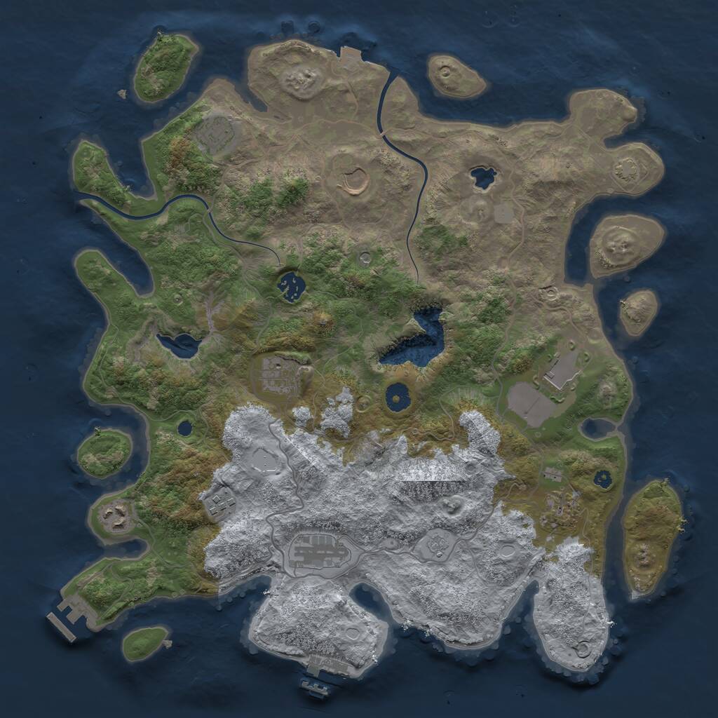 Rust Map: Procedural Map, Size: 4000, Seed: 177063928, 15 Monuments