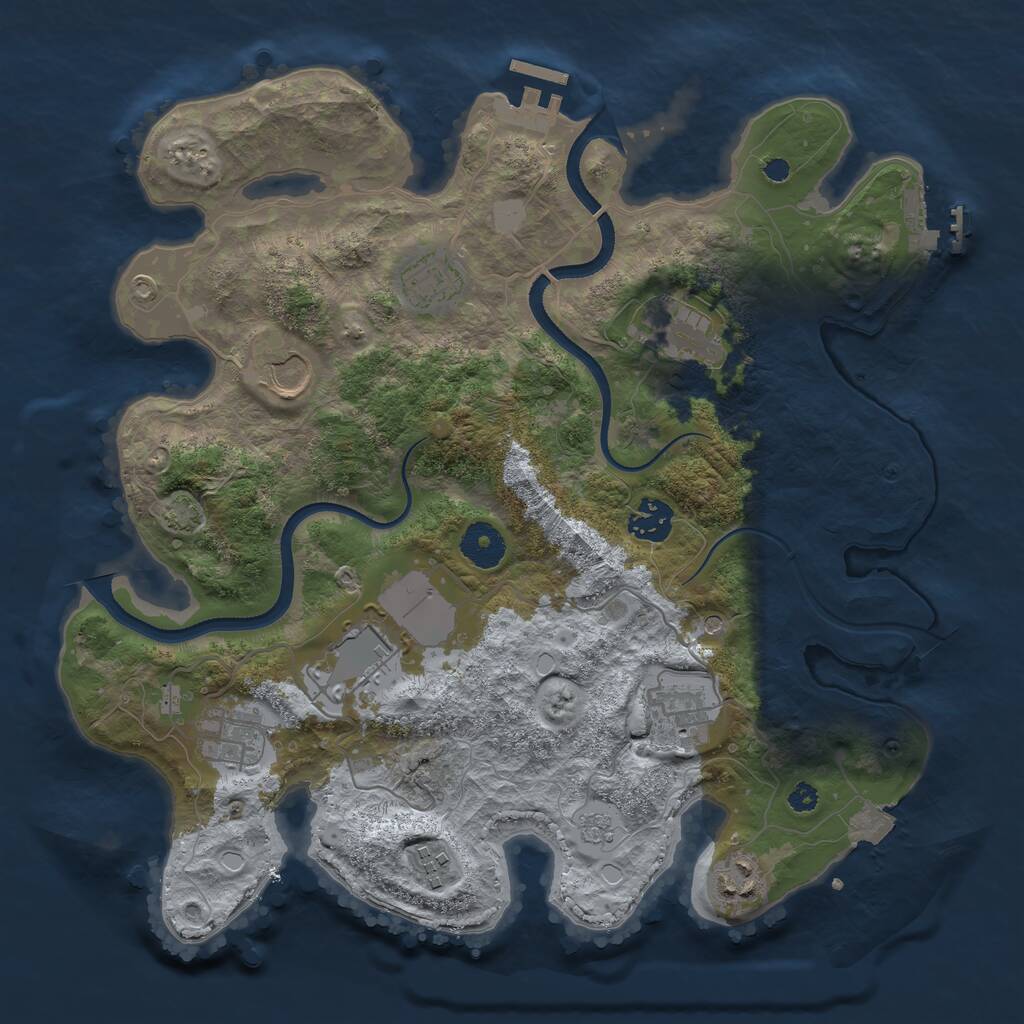 Rust Map: Procedural Map, Size: 3500, Seed: 9140, 15 Monuments