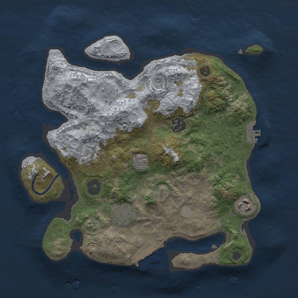 Rust Map: Procedural Map, Size: 3000, Seed: 834199951, 14 Monuments