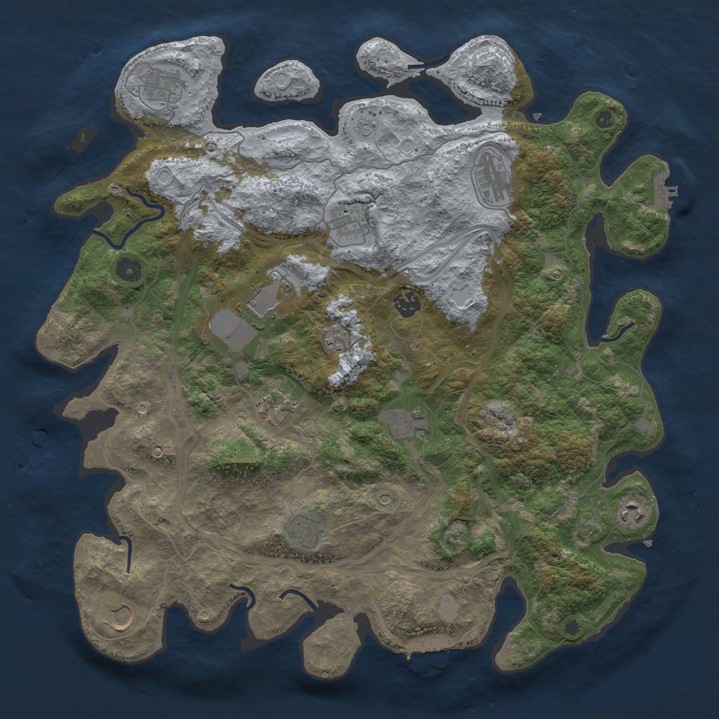 Rust Map: Procedural Map, Size: 4250, Seed: 435904838, 18 Monuments