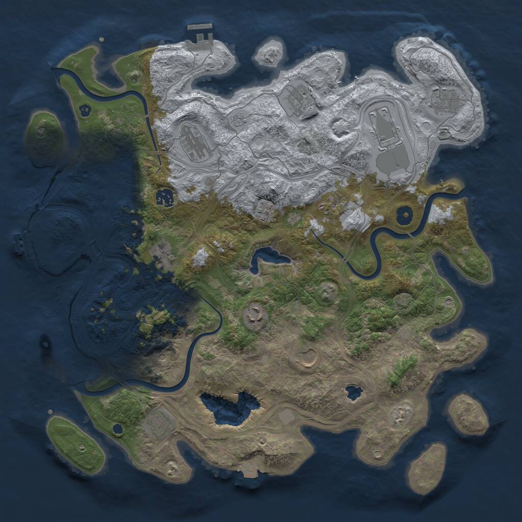 Rust Map: Procedural Map, Size: 4250, Seed: 36945710, 17 Monuments