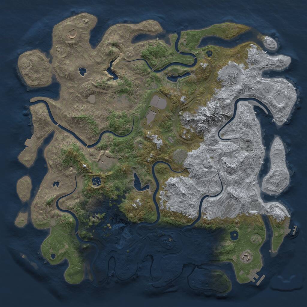 Rust Map: Procedural Map, Size: 5000, Seed: 240369985, 16 Monuments