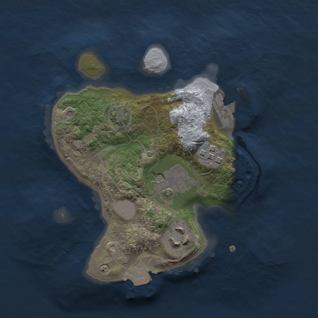 Rust Map: Procedural Map, Size: 2000, Seed: 325453, 6 Monuments