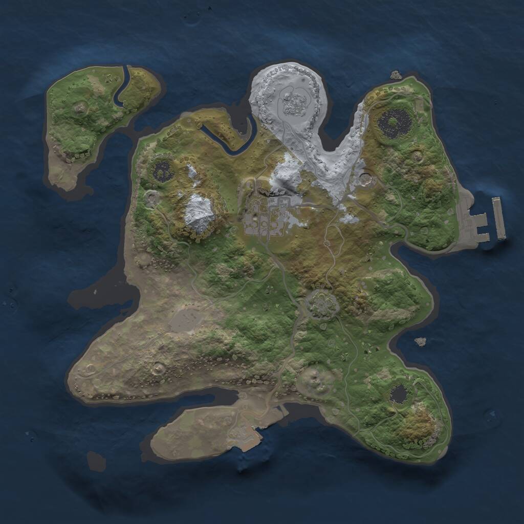 Rust Map: Procedural Map, Size: 2500, Seed: 1087926708, 6 Monuments
