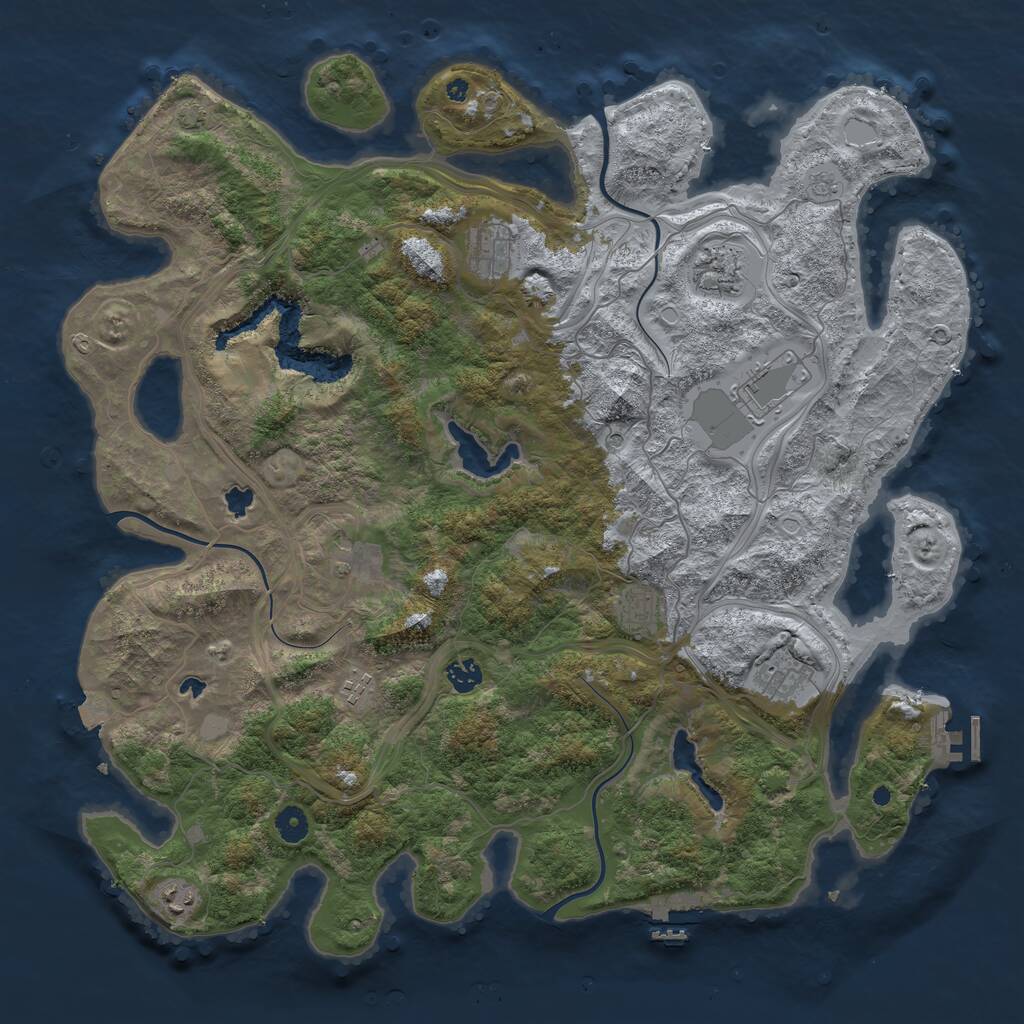 Rust Map: Procedural Map, Size: 4500, Seed: 886049565, 15 Monuments