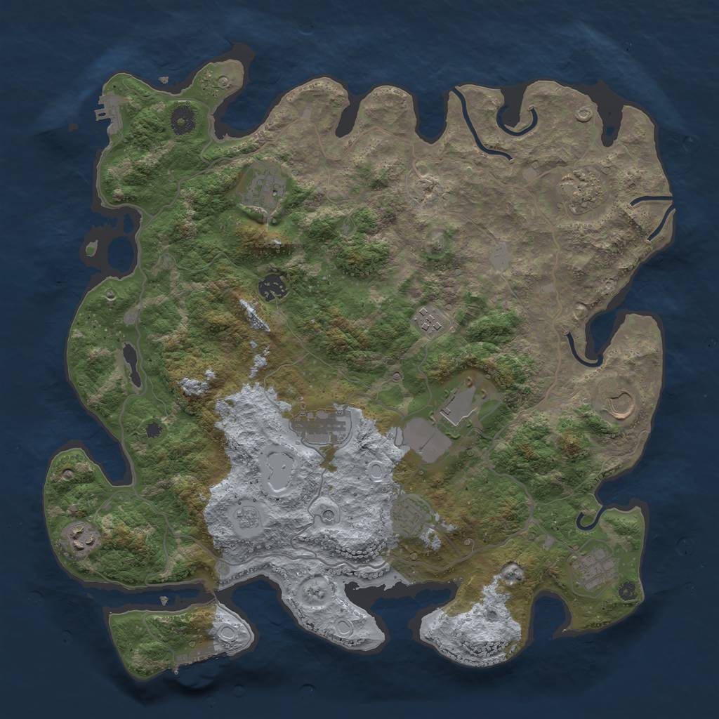 Rust Map: Procedural Map, Size: 4000, Seed: 769981515, 19 Monuments