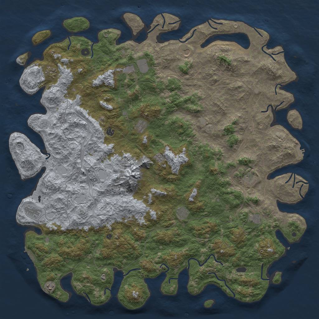 Rust Map: Procedural Map, Size: 6000, Seed: 114368584, 18 Monuments