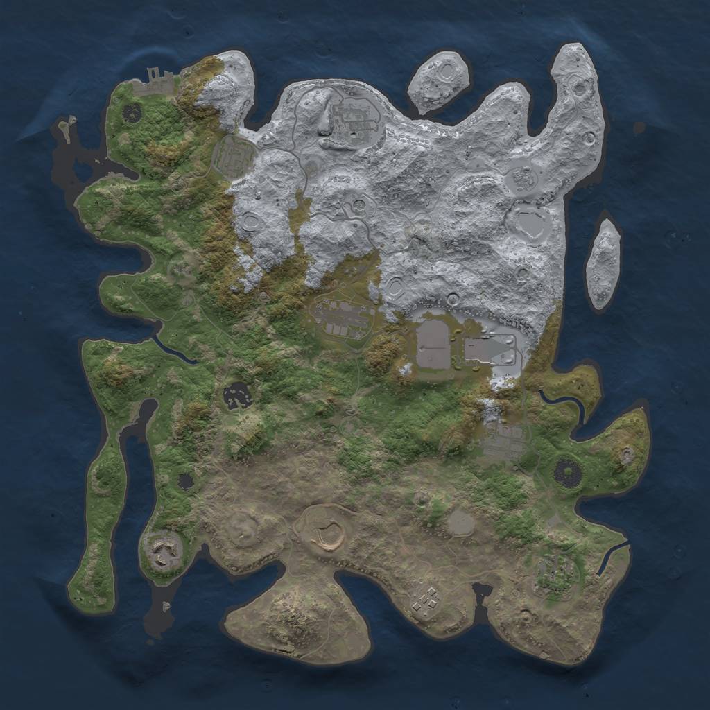Rust Map: Procedural Map, Size: 3750, Seed: 1472919552, 16 Monuments
