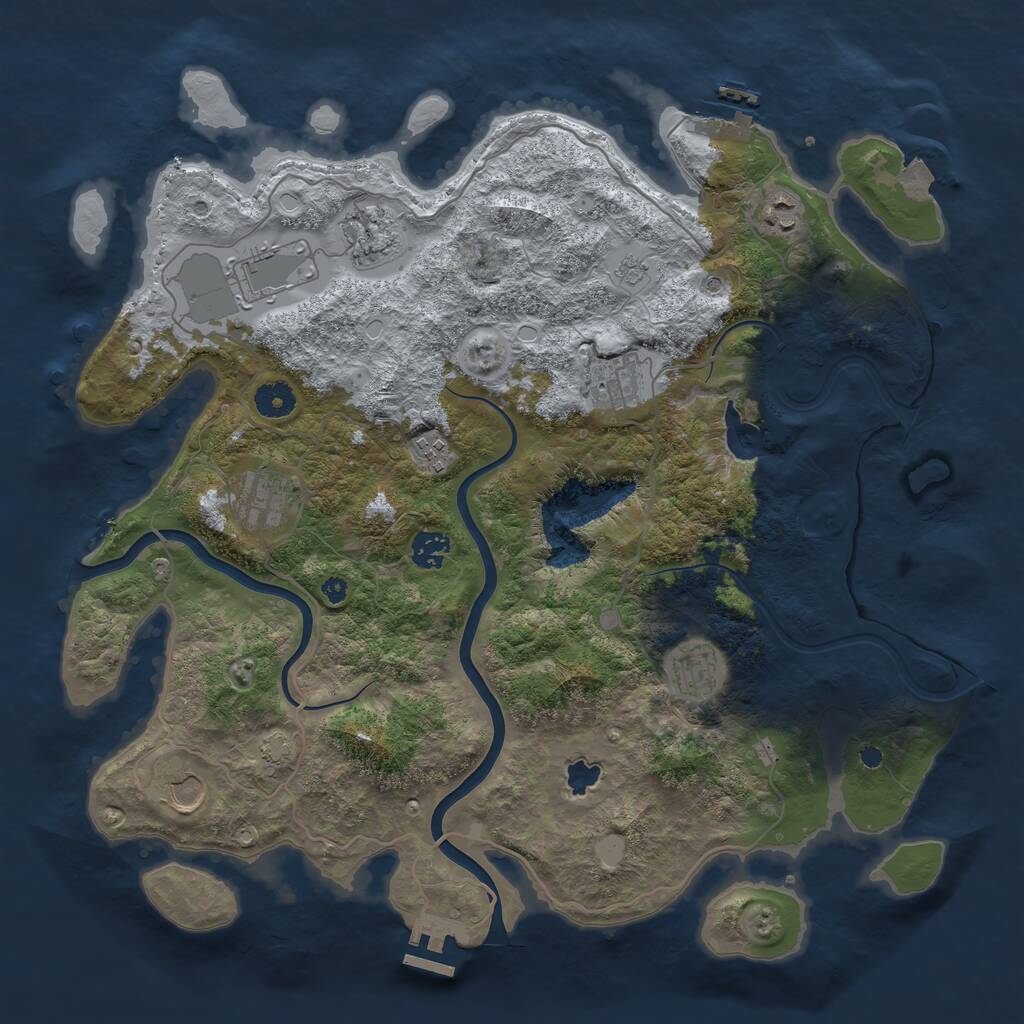 Rust Map: Procedural Map, Size: 4000, Seed: 210570, 15 Monuments