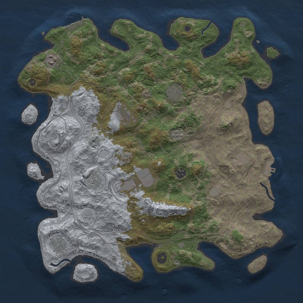 Rust Map: Procedural Map, Size: 4250, Seed: 95460, 18 Monuments