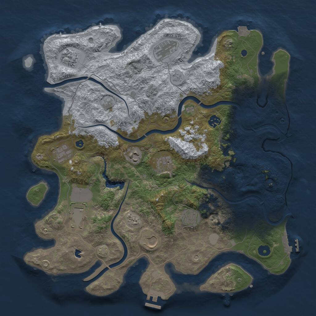 Rust Map: Procedural Map, Size: 4000, Seed: 68860, 16 Monuments