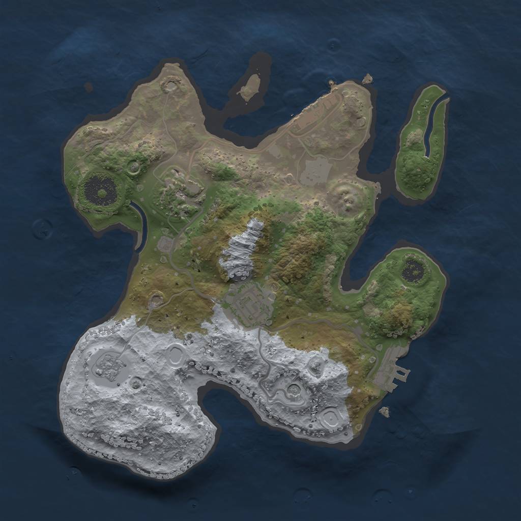 Rust Map: Procedural Map, Size: 2450, Seed: 2147483647, 11 Monuments