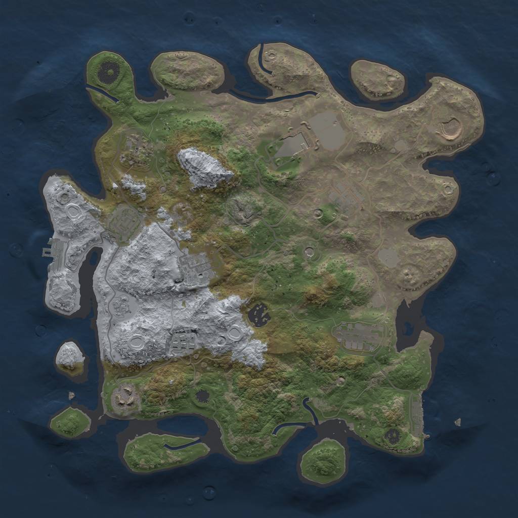 Rust Map: Procedural Map, Size: 3500, Seed: 358276451, 19 Monuments