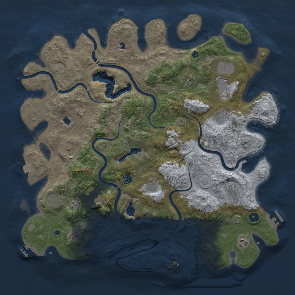 Rust Map: Procedural Map, Size: 4500, Seed: 557275361, 17 Monuments