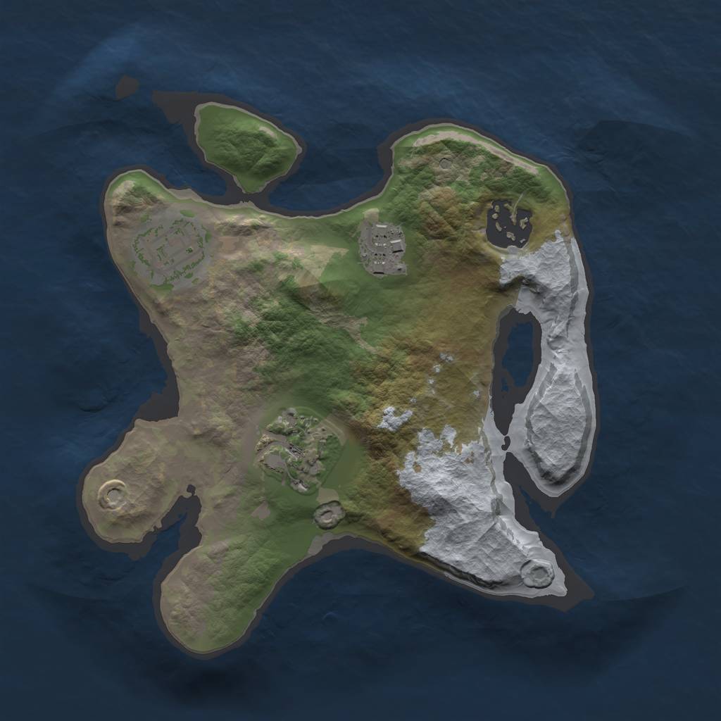 Rust Map: Barren, Size: 2200, Seed: 14, 6 Monuments