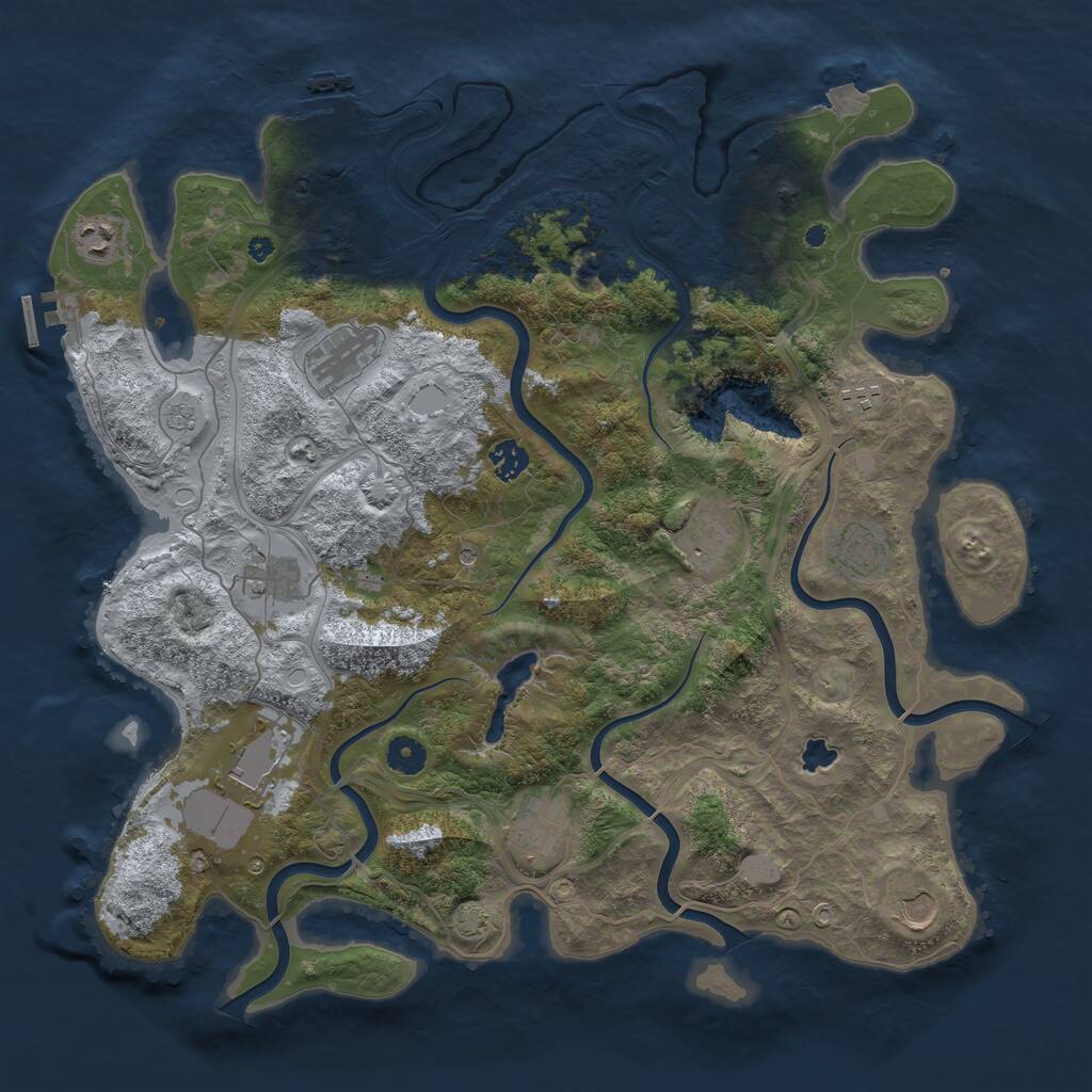 Rust Map: Procedural Map, Size: 4250, Seed: 467913, 16 Monuments