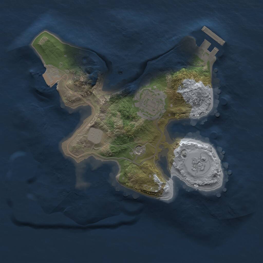 Rust Map: Procedural Map, Size: 2000, Seed: 50158997, 5 Monuments