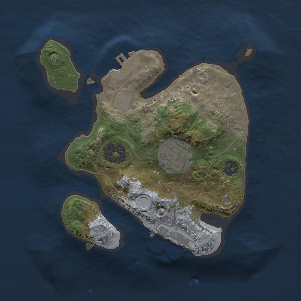 Rust Map: Procedural Map, Size: 2000, Seed: 90173484, 8 Monuments