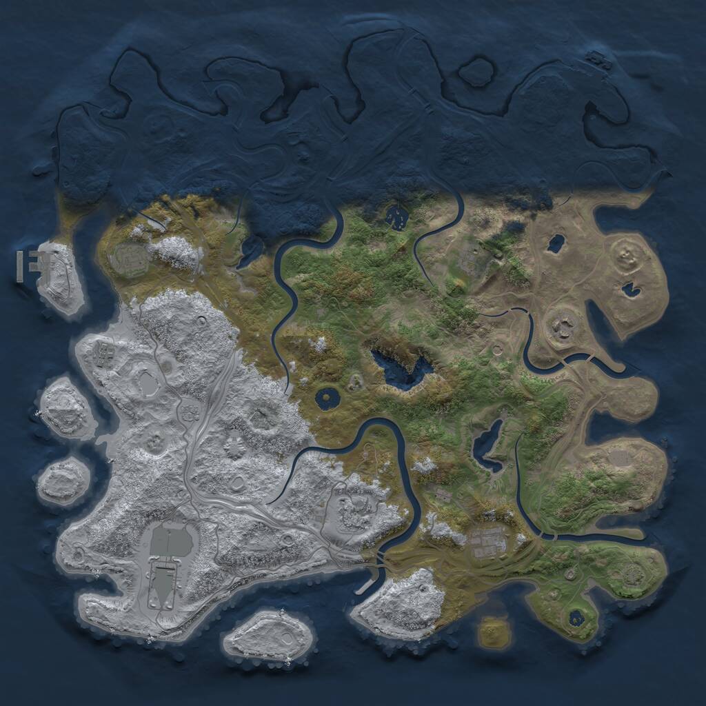 Rust Map: Procedural Map, Size: 4500, Seed: 1453938062, 14 Monuments