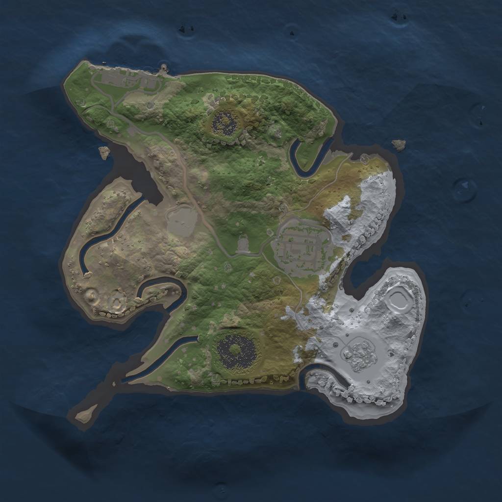 Rust Map: Procedural Map, Size: 2000, Seed: 19371676, 8 Monuments