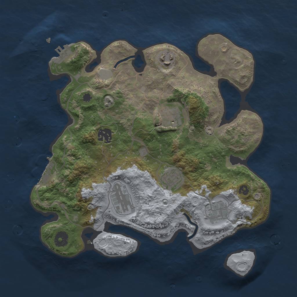 Rust Map: Procedural Map, Size: 3000, Seed: 300602176, 13 Monuments