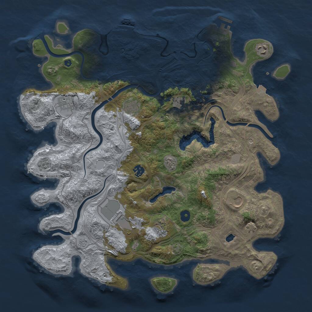 Rust Map: Procedural Map, Size: 4250, Seed: 365024044, 15 Monuments