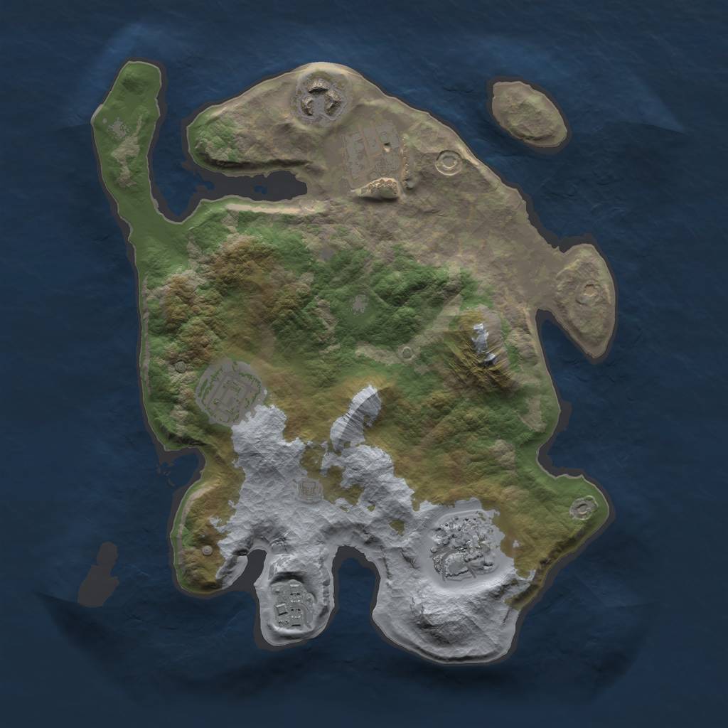 Rust Map: Barren, Size: 2600, Seed: 12331, 7 Monuments