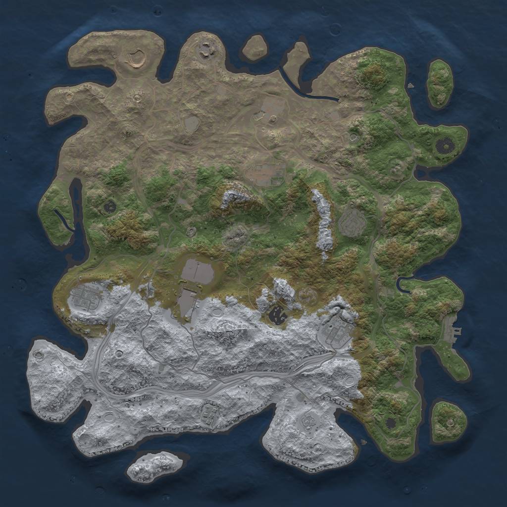 Rust Map: Procedural Map, Size: 4250, Seed: 1842876705, 18 Monuments