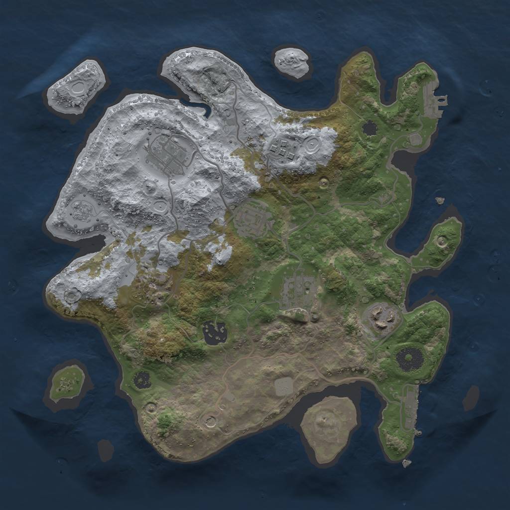 Rust Map: Procedural Map, Size: 3000, Seed: 739362593, 14 Monuments
