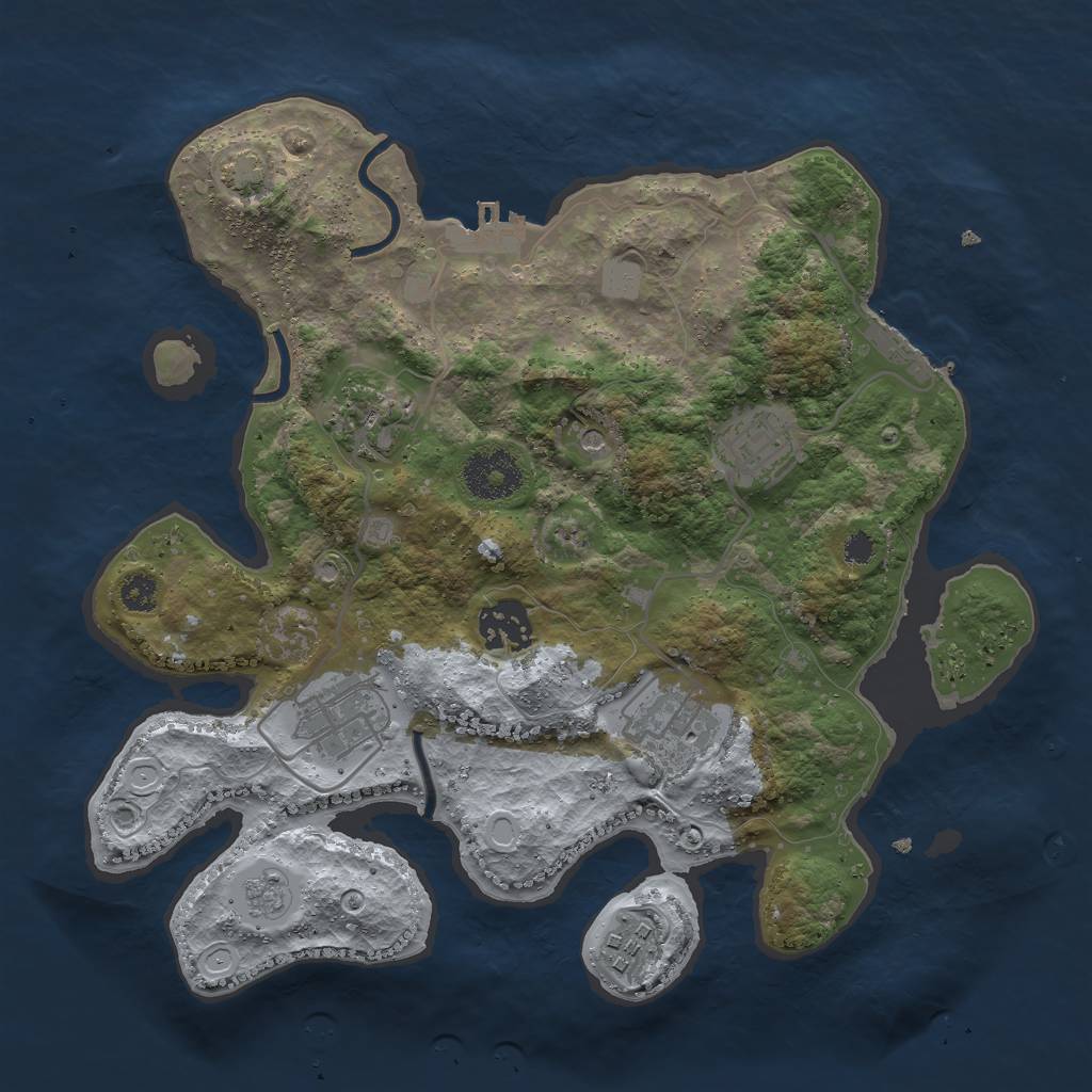 Rust Map: Procedural Map, Size: 3000, Seed: 26049319, 14 Monuments