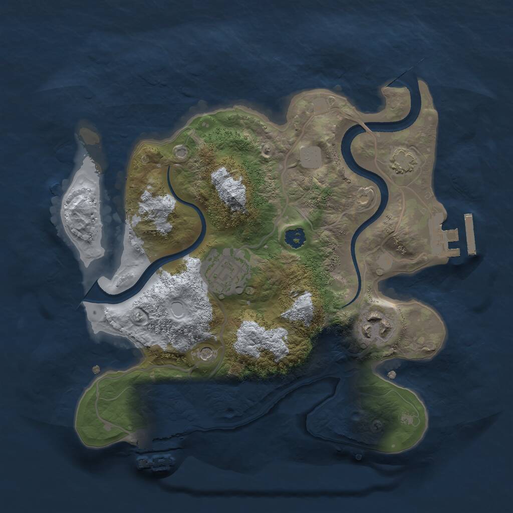 Rust Map: Procedural Map, Size: 2500, Seed: 8844984, 7 Monuments