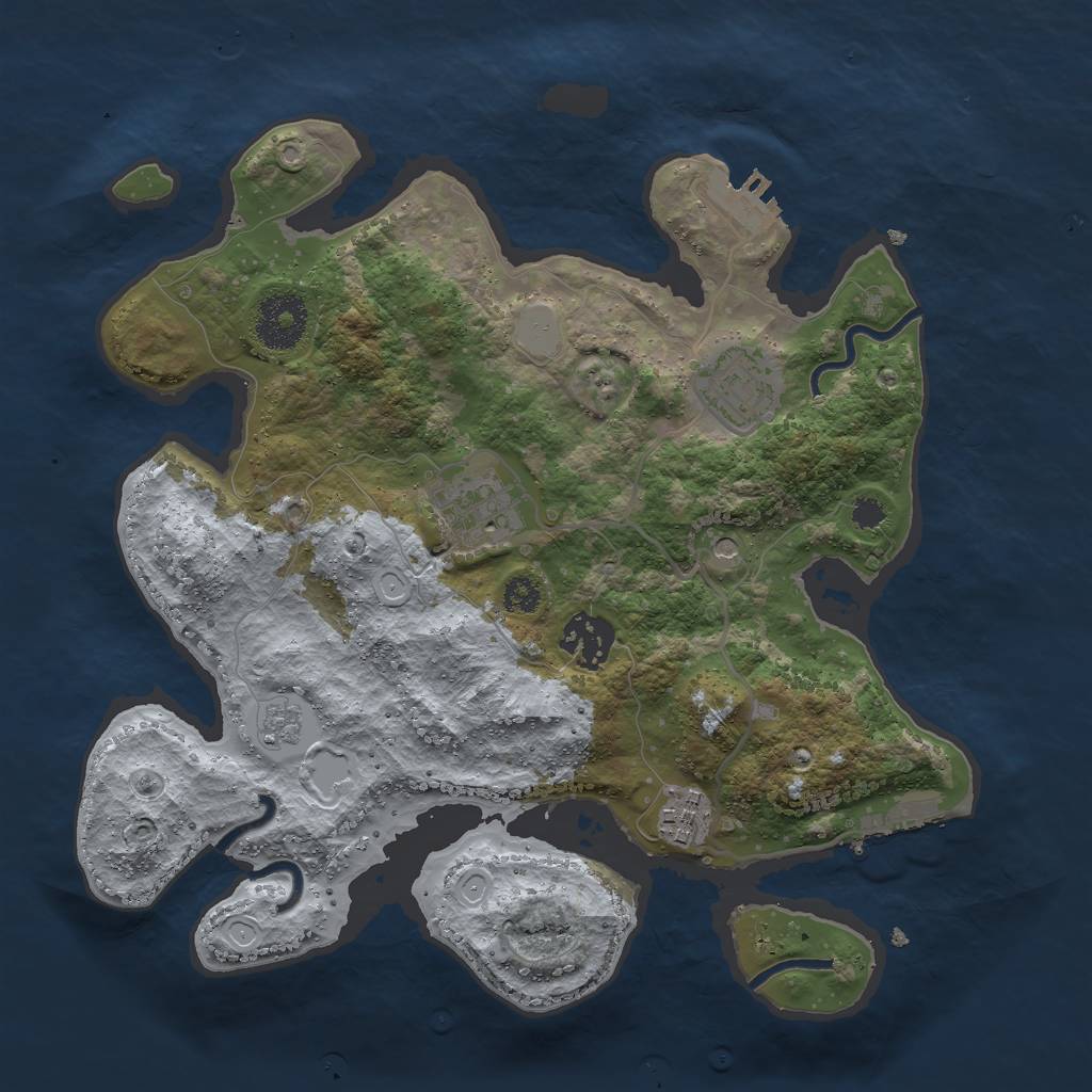 Rust Map: Procedural Map, Size: 3000, Seed: 31201, 13 Monuments