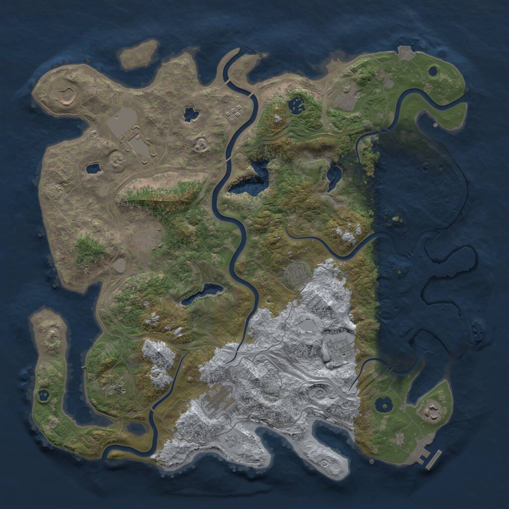 Rust Map: Procedural Map, Size: 4500, Seed: 808995369, 17 Monuments