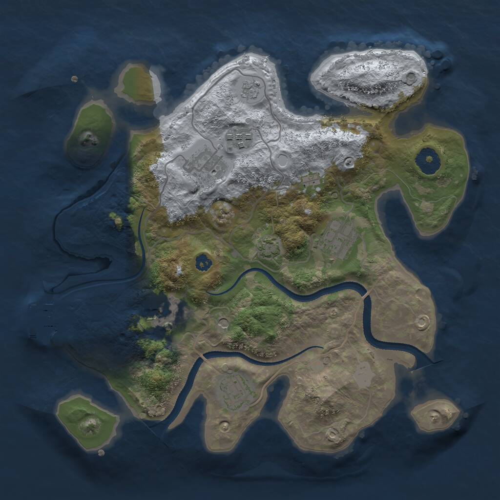 Rust Map: Procedural Map, Size: 3000, Seed: 56135203, 10 Monuments