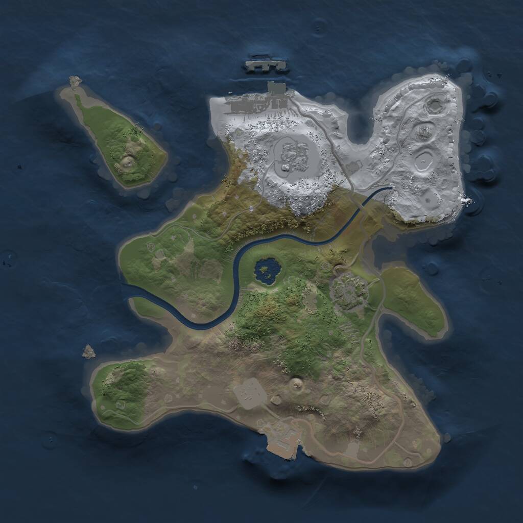 Rust Map: Procedural Map, Size: 2000, Seed: 1585122402, 4 Monuments