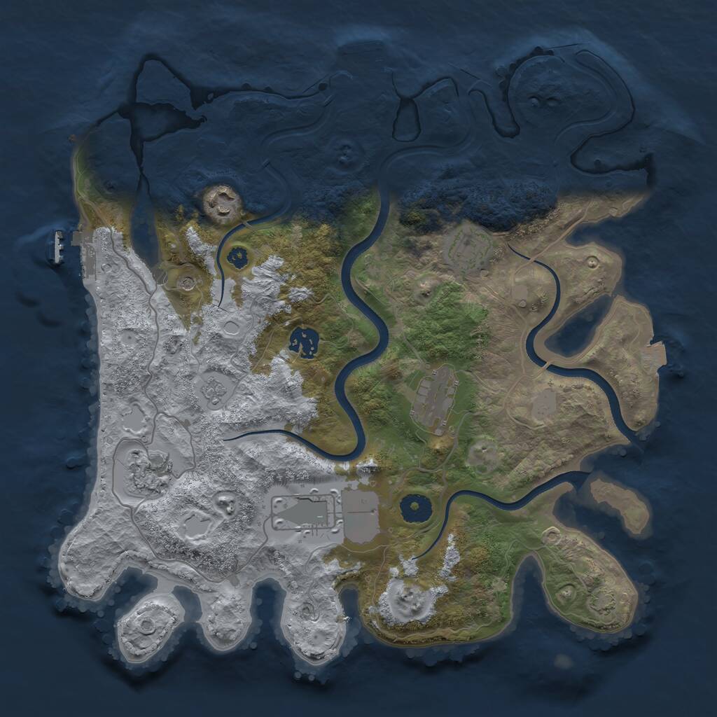 Rust Map: Procedural Map, Size: 3500, Seed: 1267678, 12 Monuments