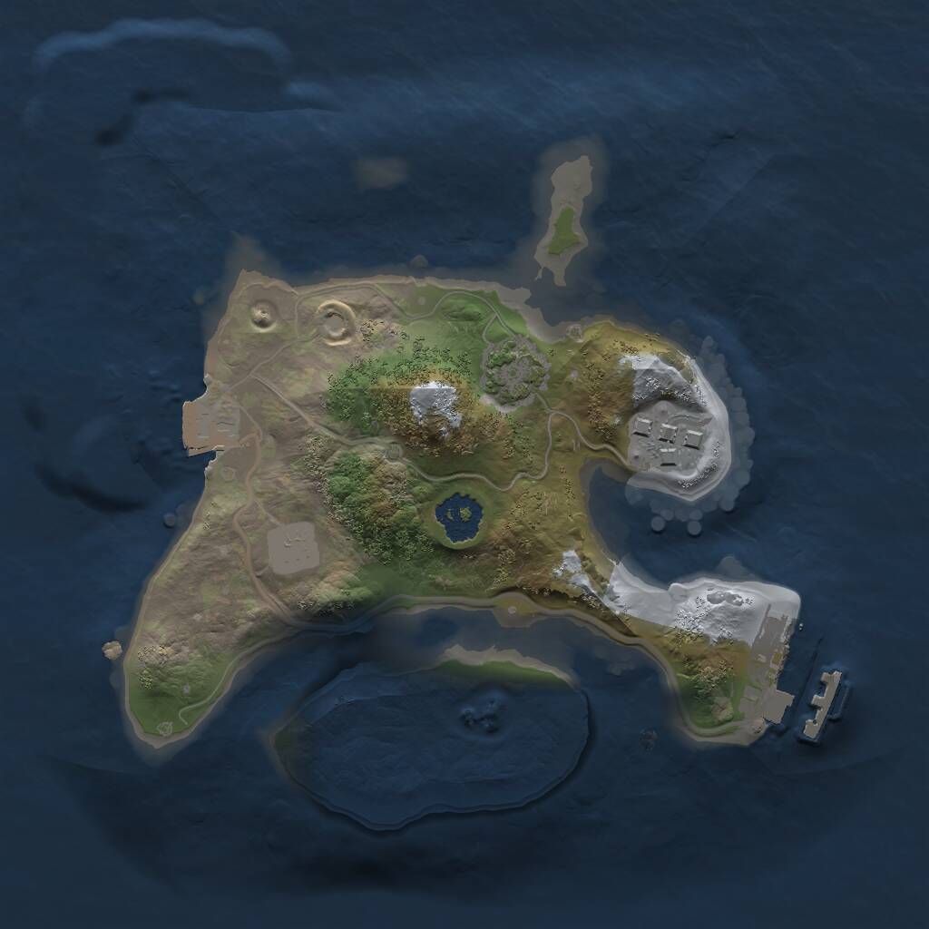 Rust Map: Procedural Map, Size: 2000, Seed: 414427465, 4 Monuments