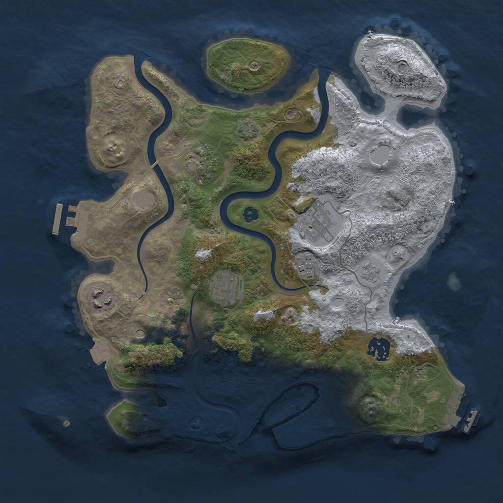 Rust Map: Procedural Map, Size: 3250, Seed: 17428799, 12 Monuments