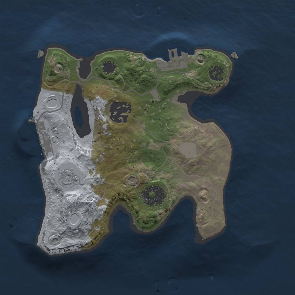 Rust Map: Procedural Map, Size: 2000, Seed: 77664, 9 Monuments