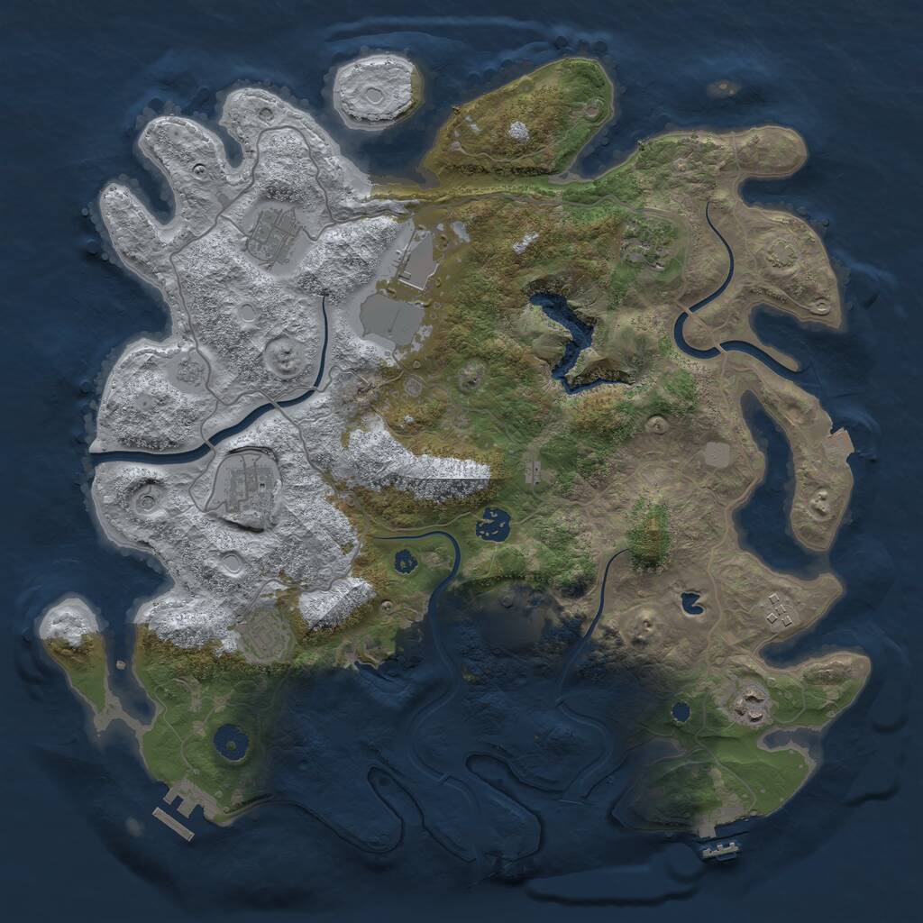 Rust Map: Procedural Map, Size: 4000, Seed: 132547896, 15 Monuments