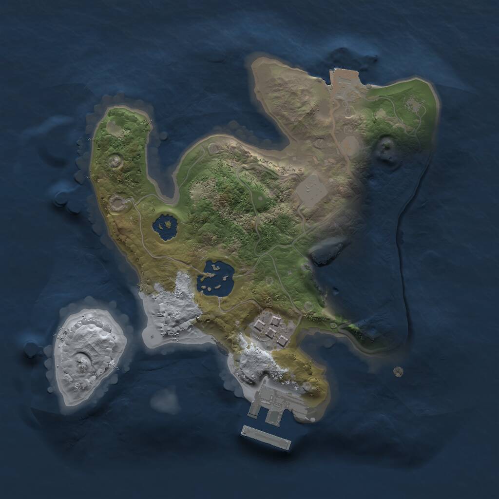 Rust Map: Procedural Map, Size: 2000, Seed: 1259379625, 5 Monuments