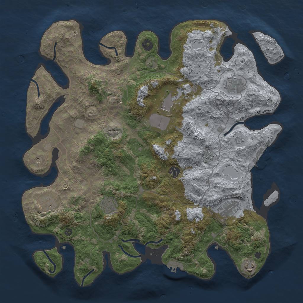 Rust Map: Procedural Map, Size: 4000, Seed: 30001241, 18 Monuments