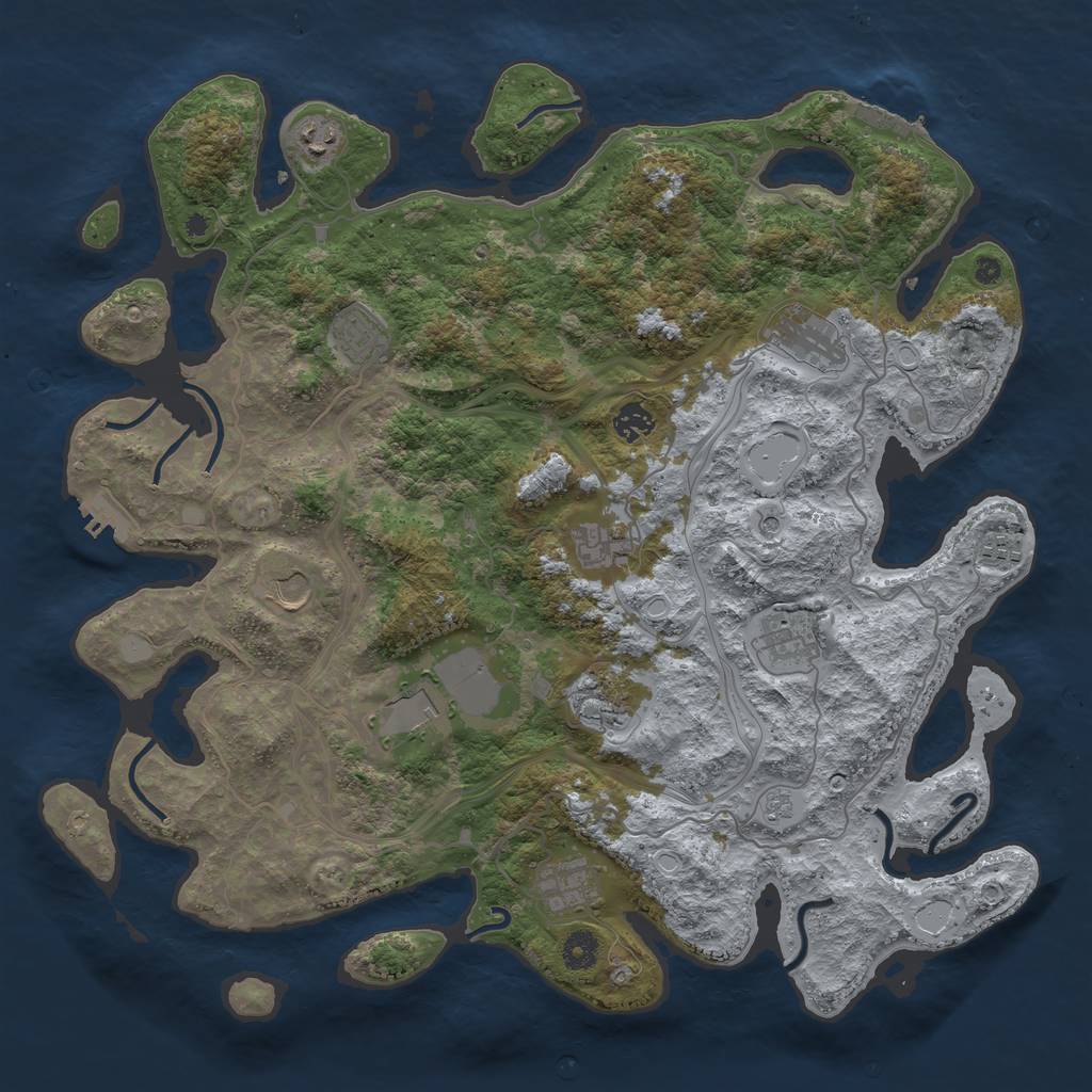 Rust Map: Procedural Map, Size: 4250, Seed: 817158344, 20 Monuments