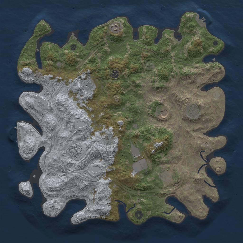 Rust Map: Procedural Map, Size: 4250, Seed: 673814, 18 Monuments