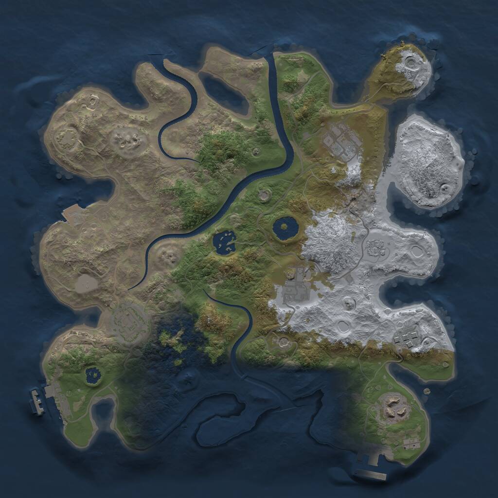 Rust Map: Procedural Map, Size: 3100, Seed: 278431, 12 Monuments