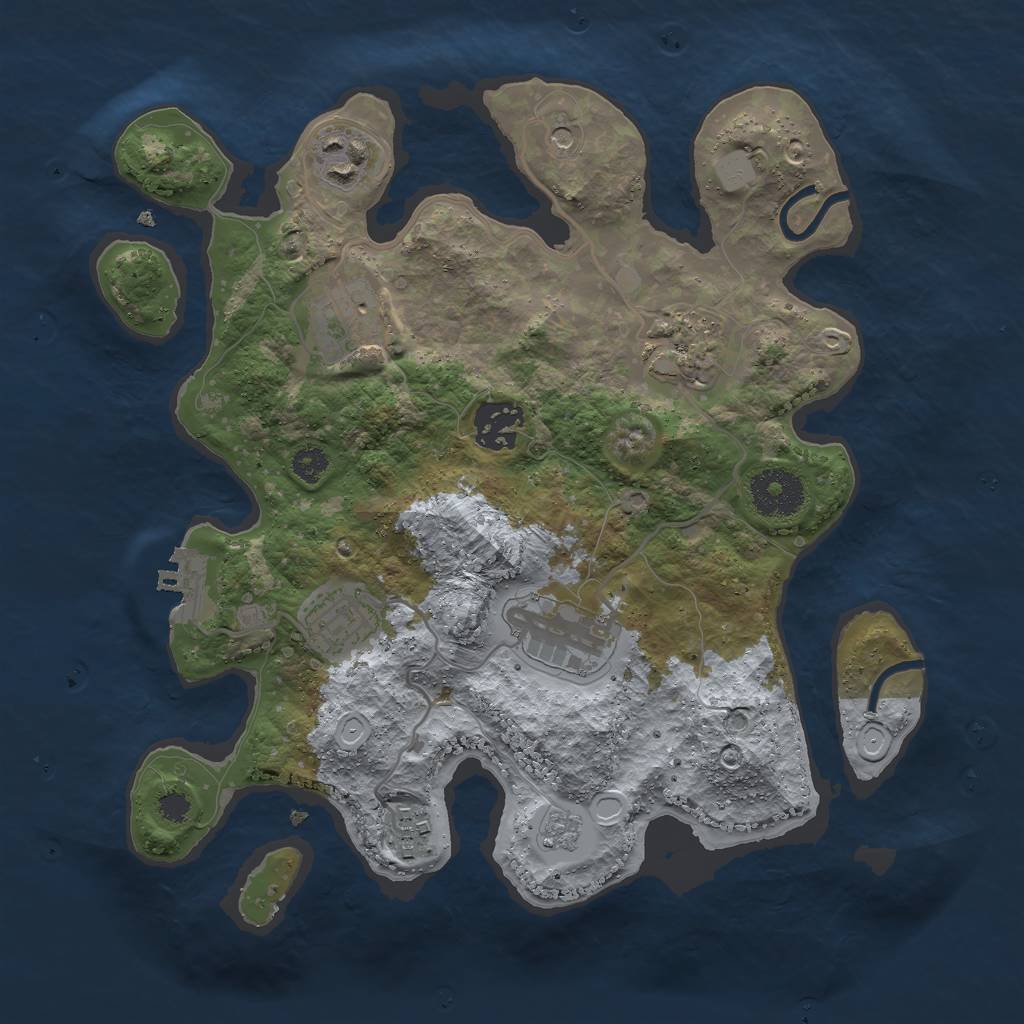 Rust Map: Procedural Map, Size: 3000, Seed: 88826, 15 Monuments