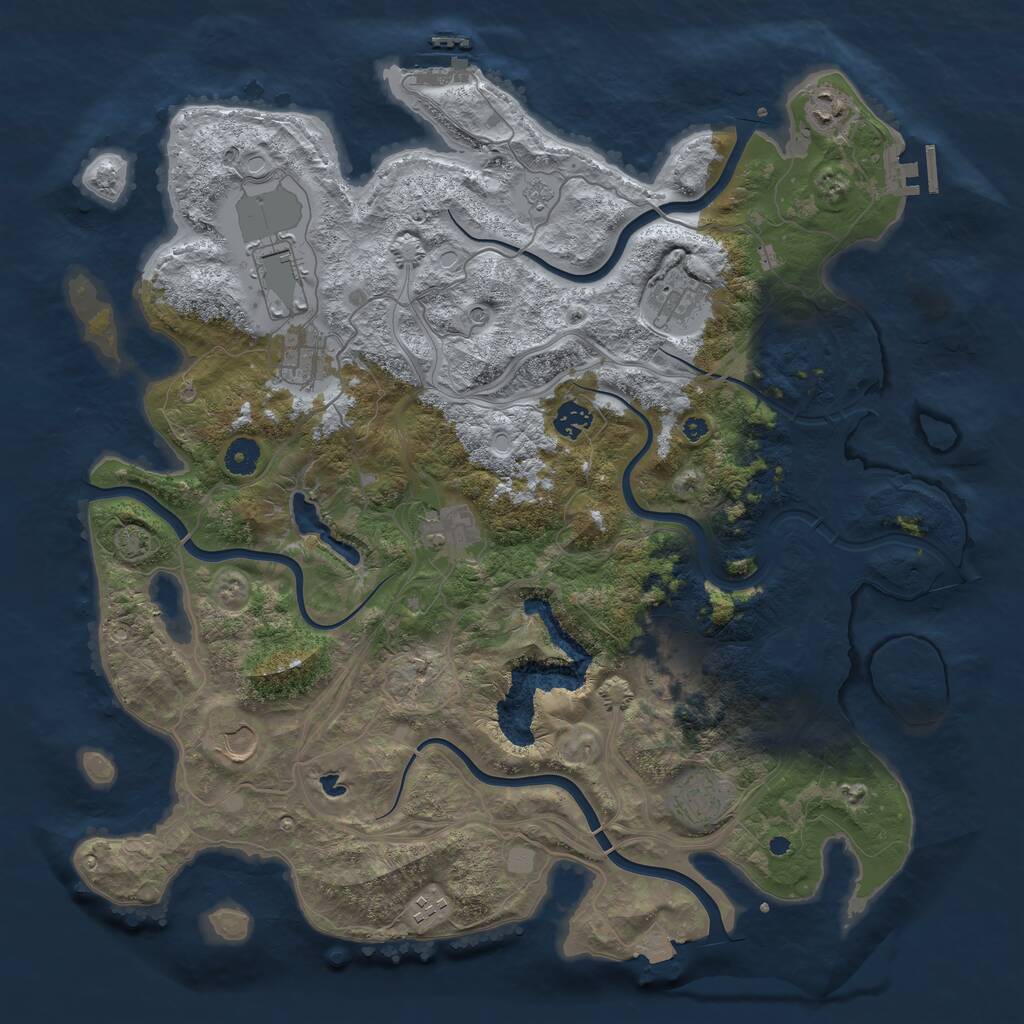 Rust Map: Procedural Map, Size: 4250, Seed: 1357012, 16 Monuments