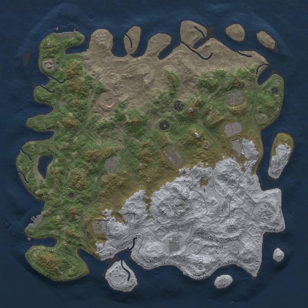 Rust Map: Procedural Map, Size: 4700, Seed: 58735689, 20 Monuments