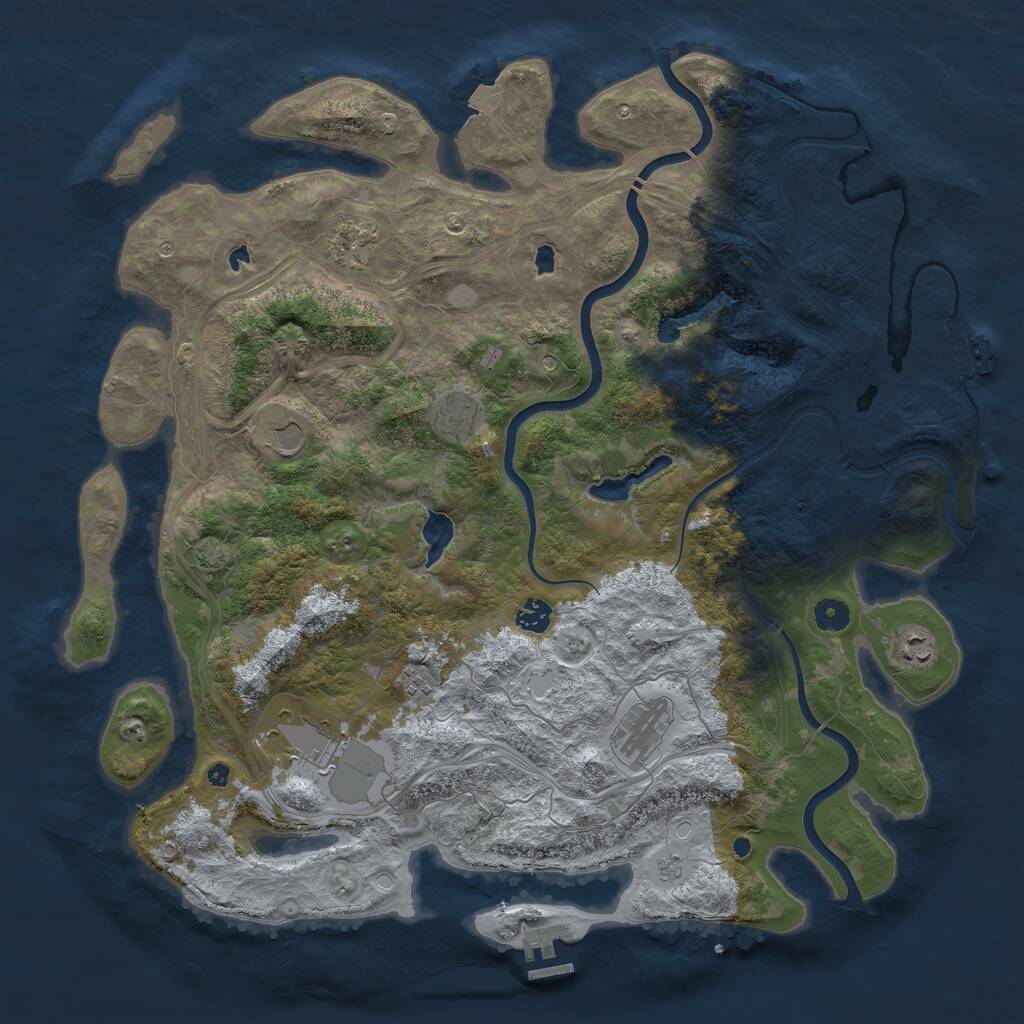 Rust Map: Procedural Map, Size: 4500, Seed: 569581036, 14 Monuments