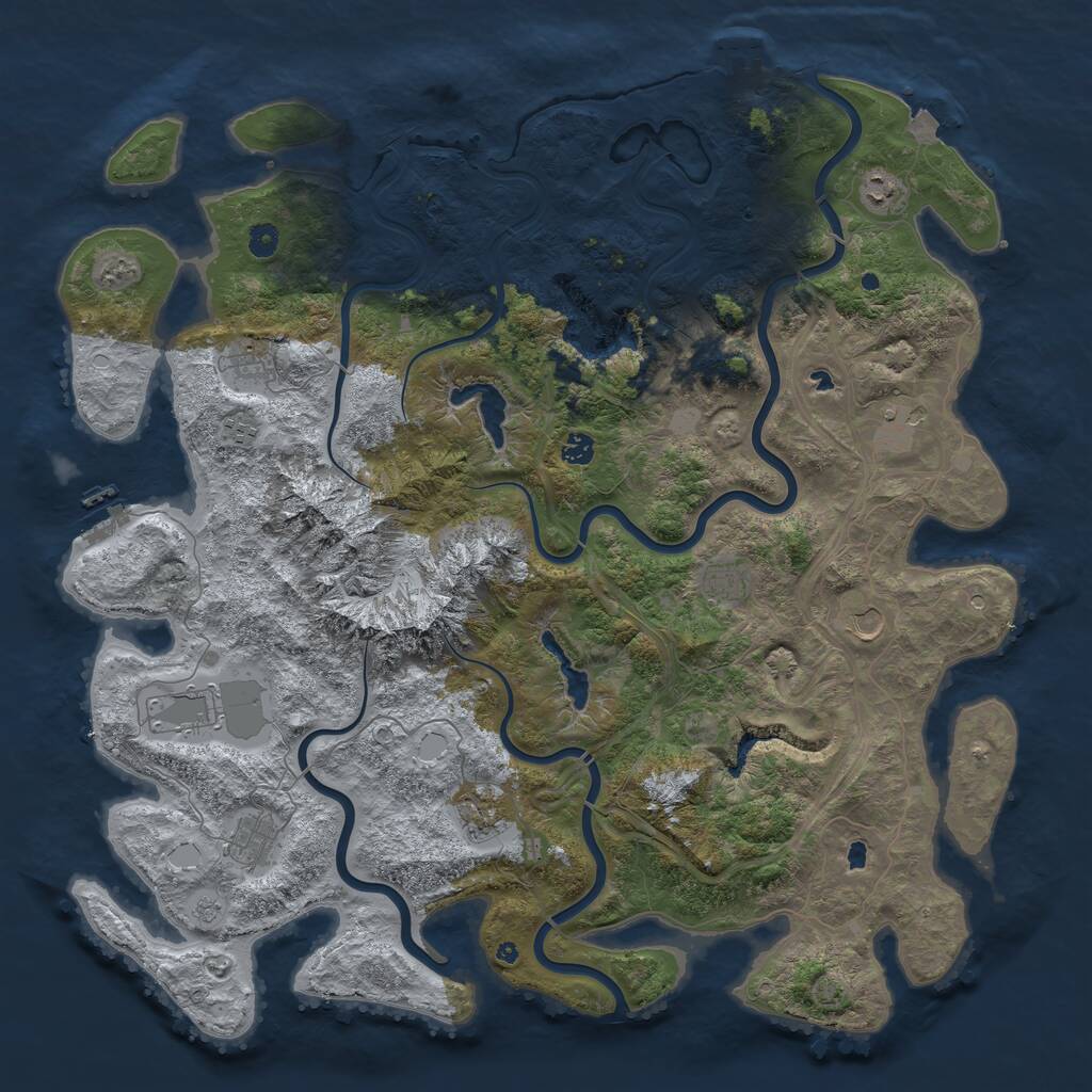 Rust Map: Procedural Map, Size: 5000, Seed: 6436246, 16 Monuments
